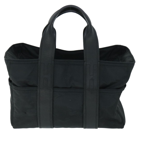 HERMES Acape Luco PM Hand Bag Nylon Black Auth bs8396 - Picture 2 of 16